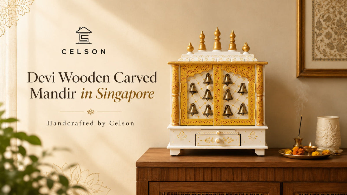 Devi Wooden Carved Mandir in Singapore Handcrafted by Celson
