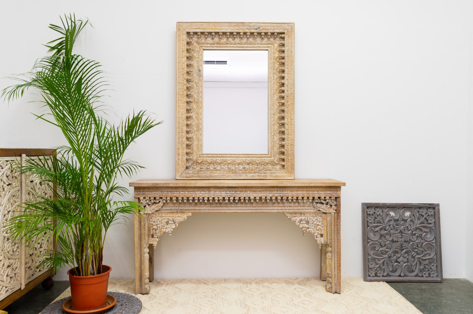Jass Wooden Hand Carved Console Table