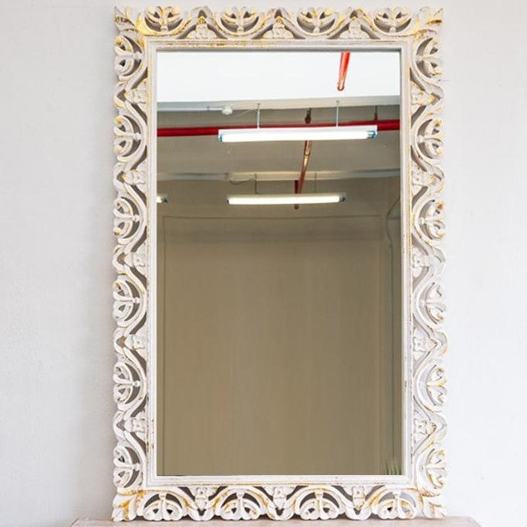Blaire Hand Carved Wooden Mirror
