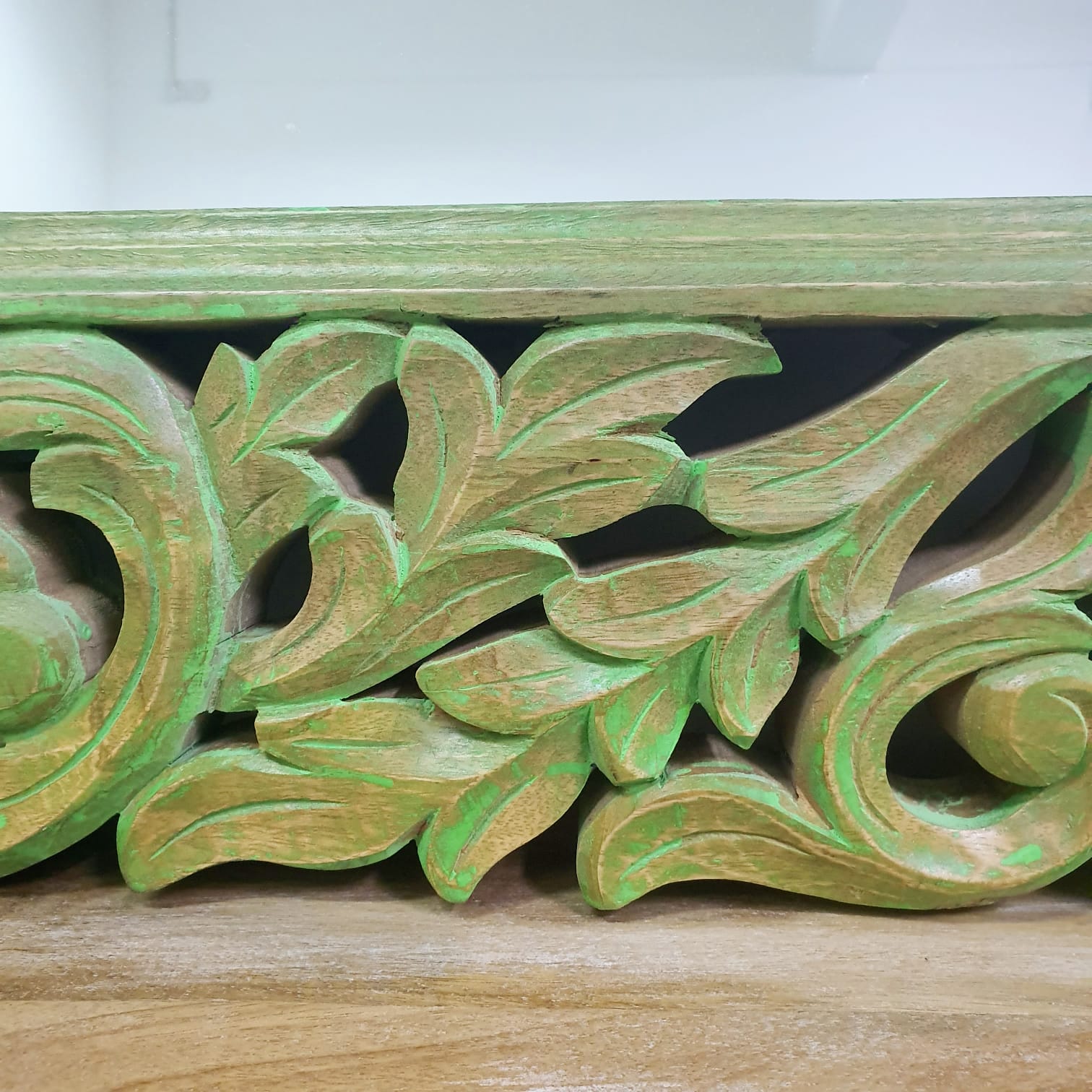 Rebbeca Hand Carved Wooden Mirror