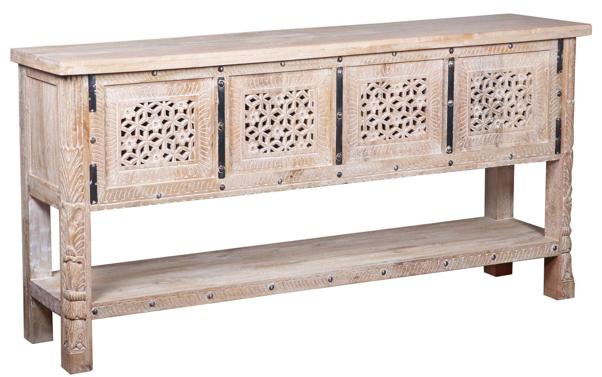 Rehman Hand Carved Wooden Console Table