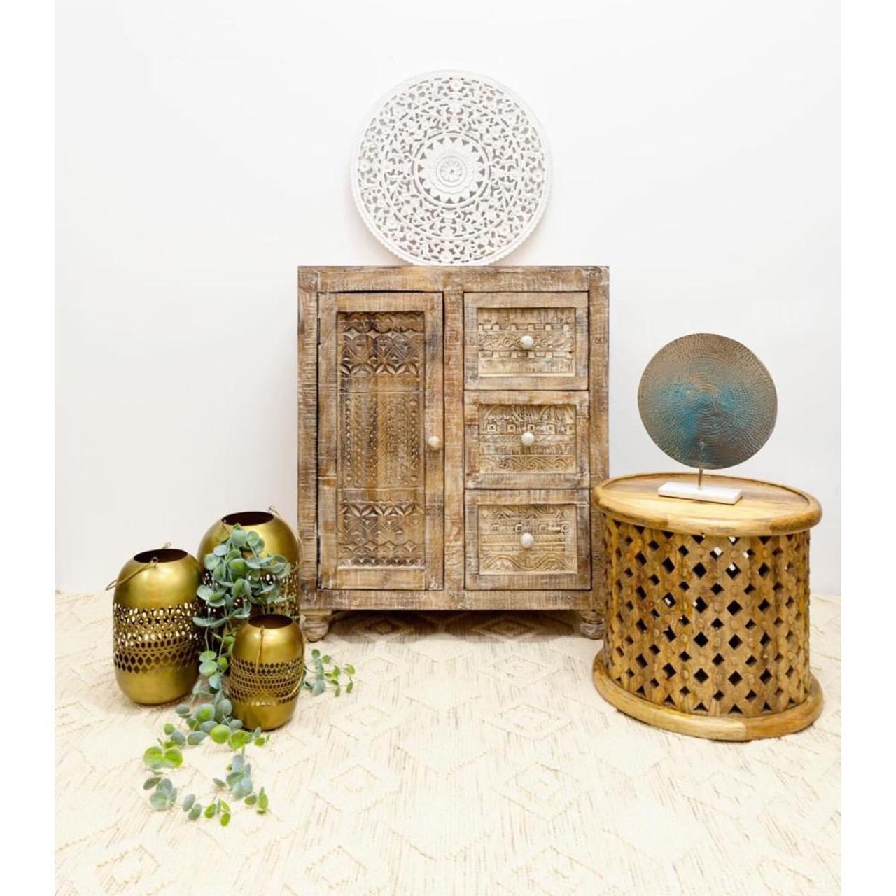 Luka Wooden Carved Chest