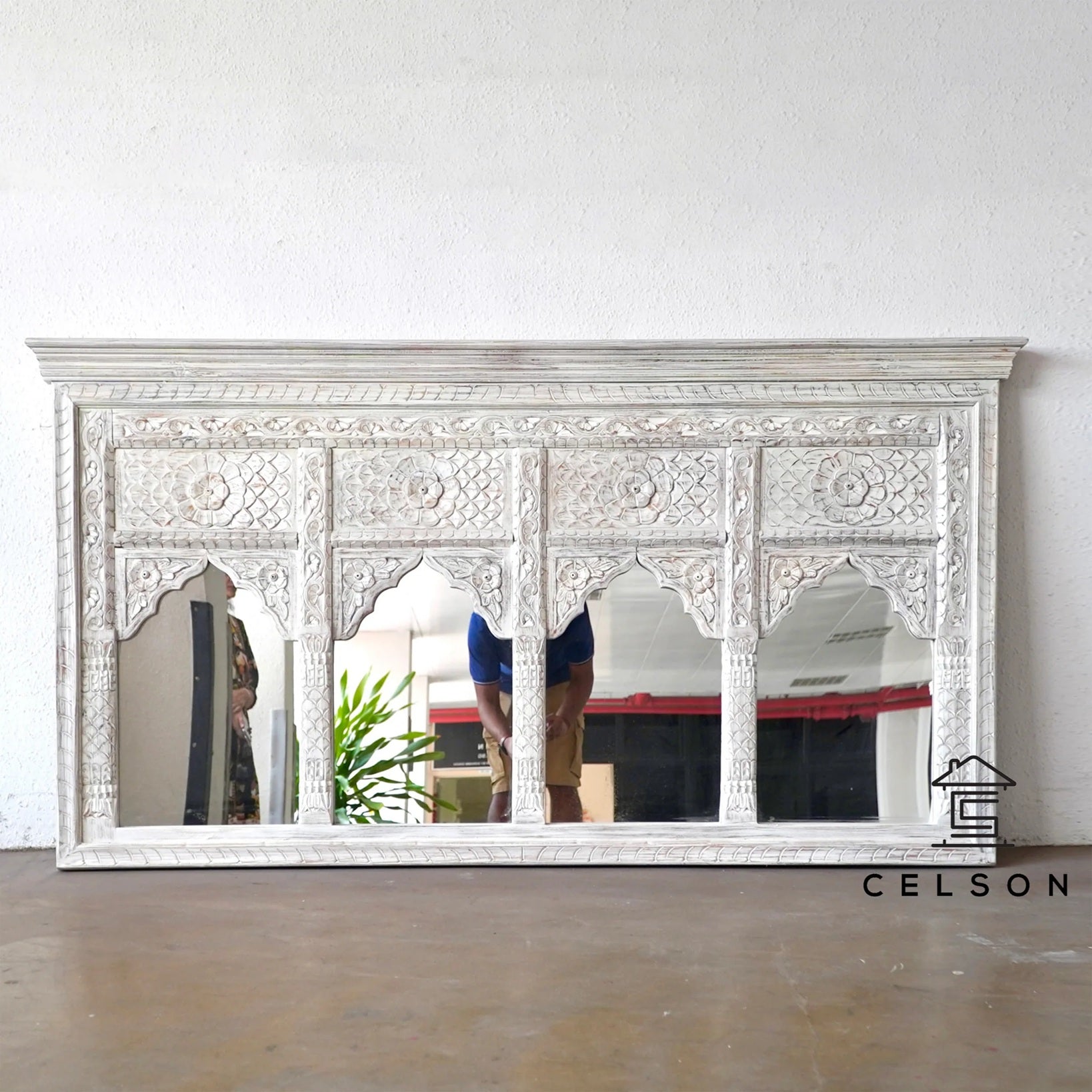 Emma Hand Carved Arch Mirror
