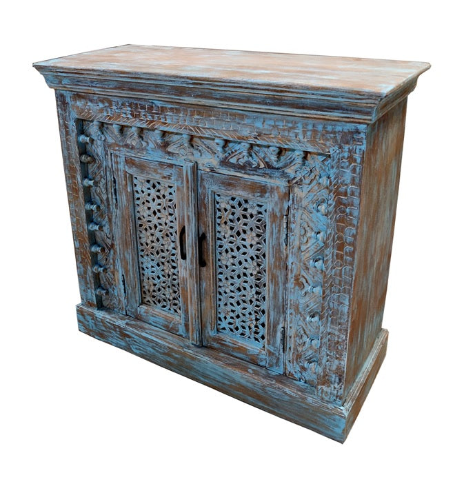 Kavin Carved Wooden Chest