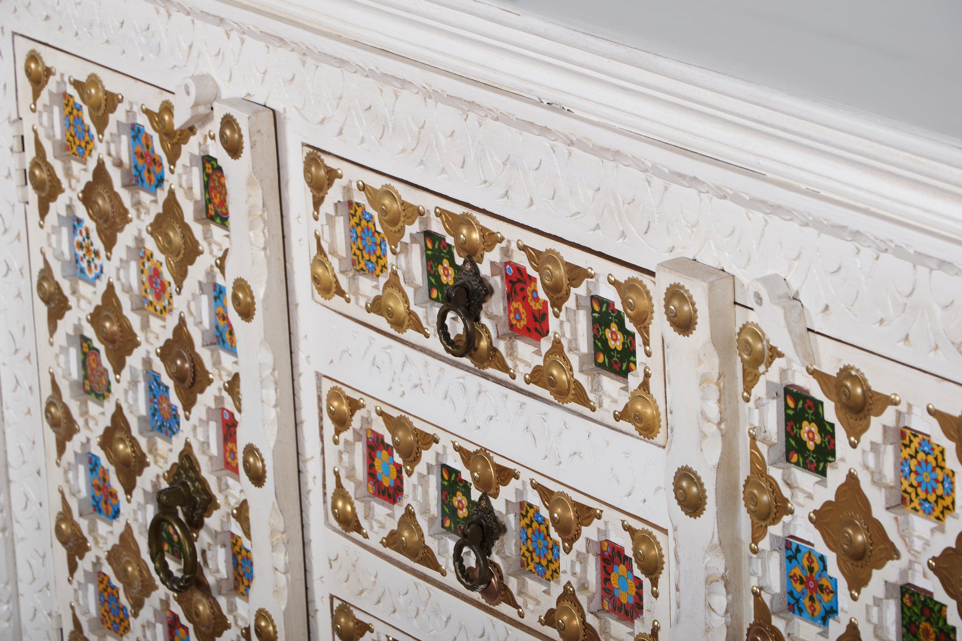 Eliana Carved Tile Side Board