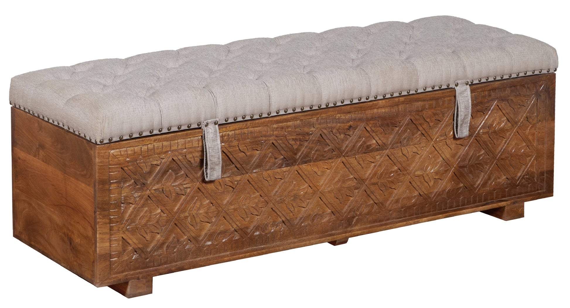 Rob Solid Indian Wooden Trunk with cushion