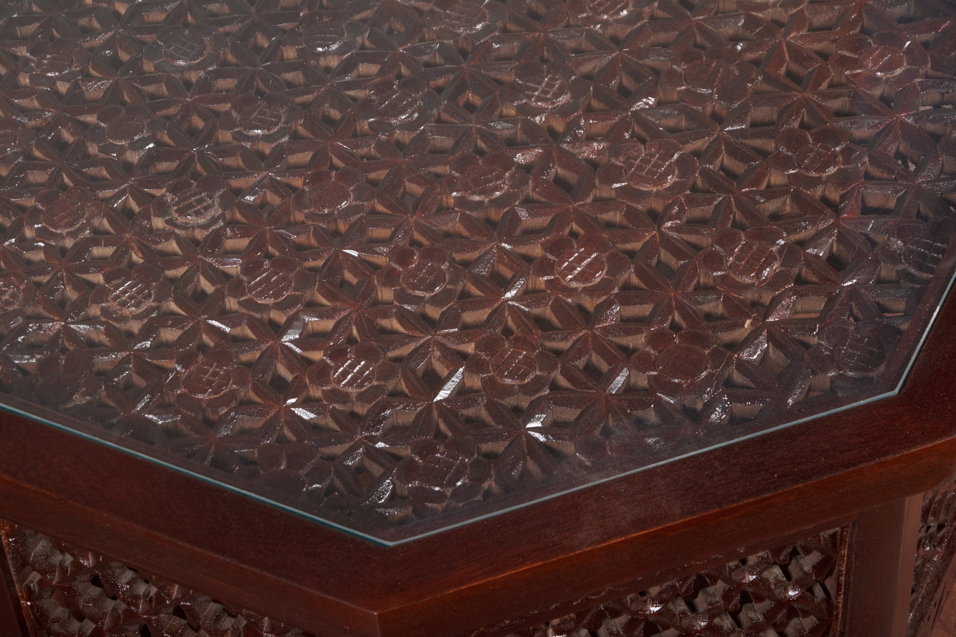 Jesse Carved Wooden Coffee Table