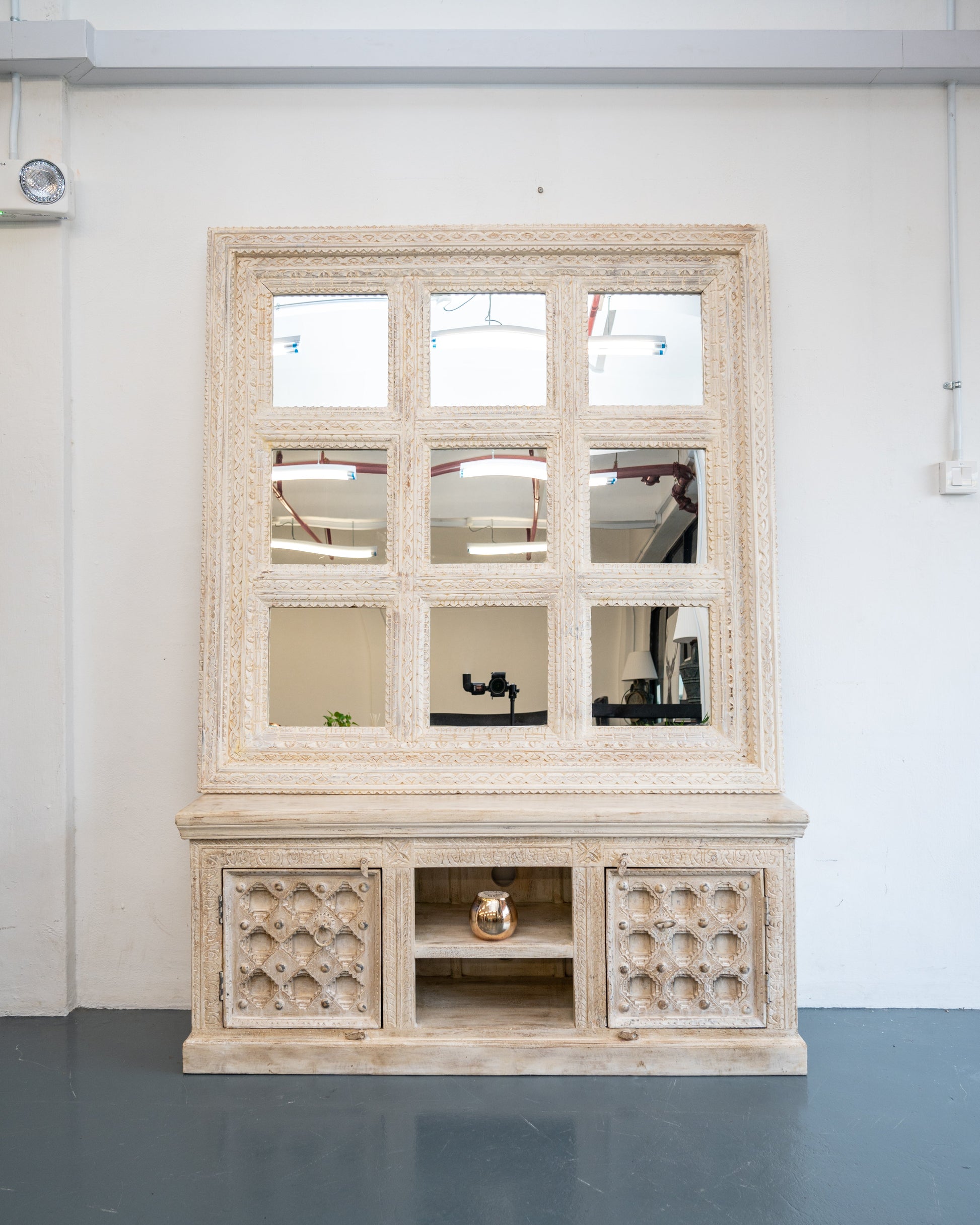 Nova Hand Carved Wooden Mirror