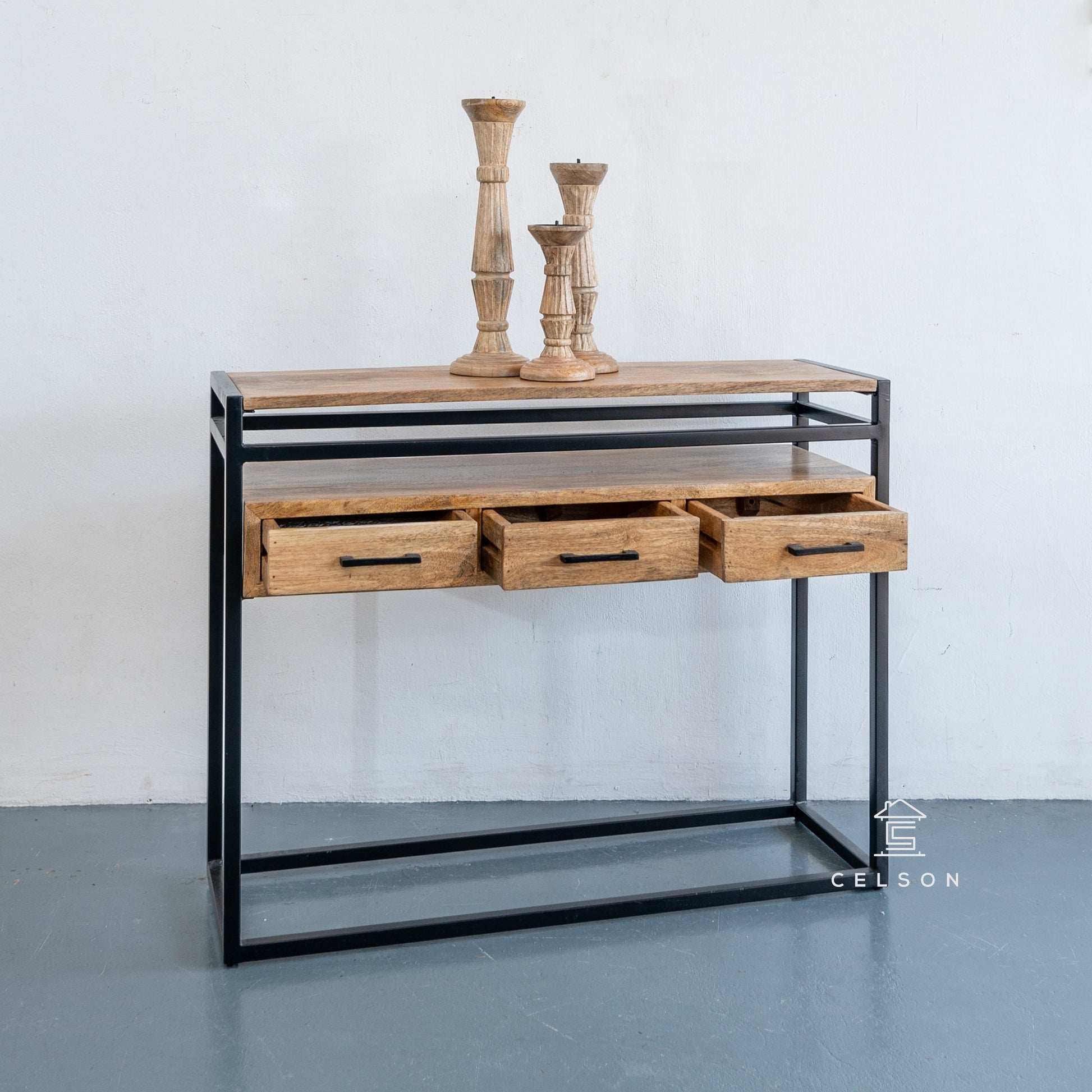 Shivi Carved Wooden Console Table