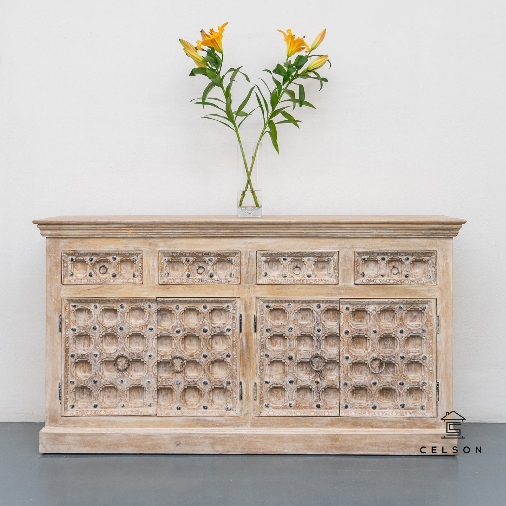 Zee Hand Carved Wooden Buffet