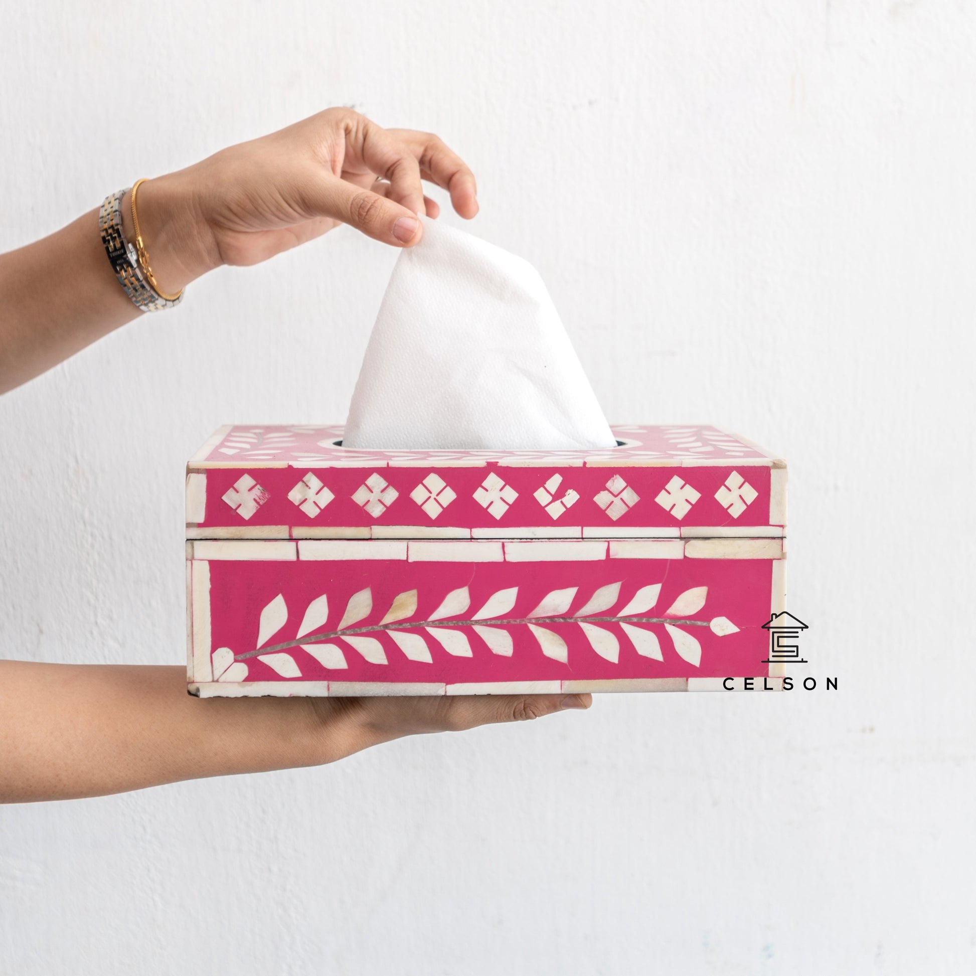 Obie MOP Inlay Tissue Box