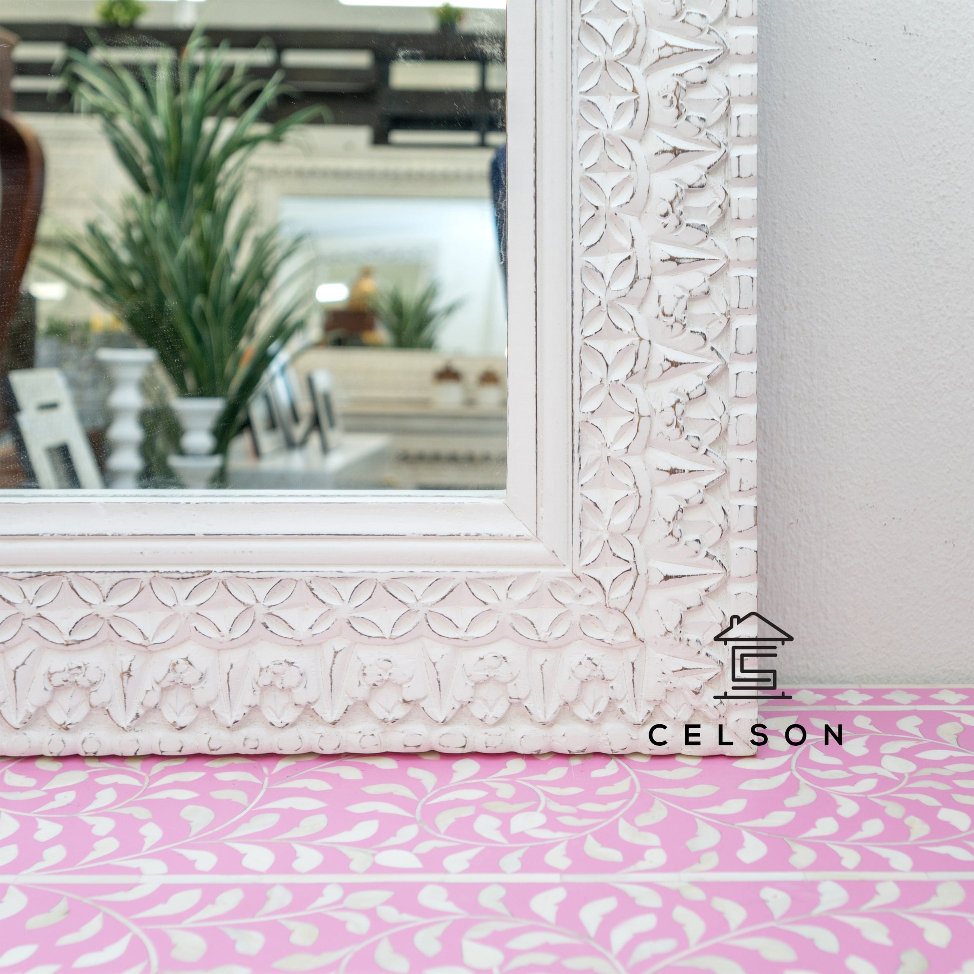 Riva Hand Carved Wooden Mirror