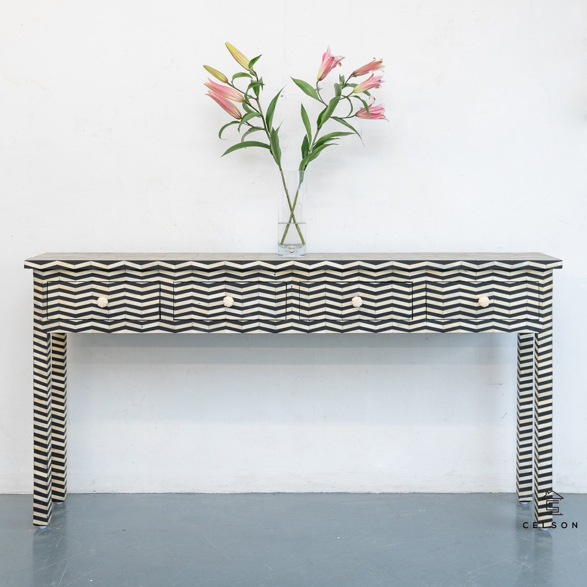 Simmy Bone Inlay Console Table