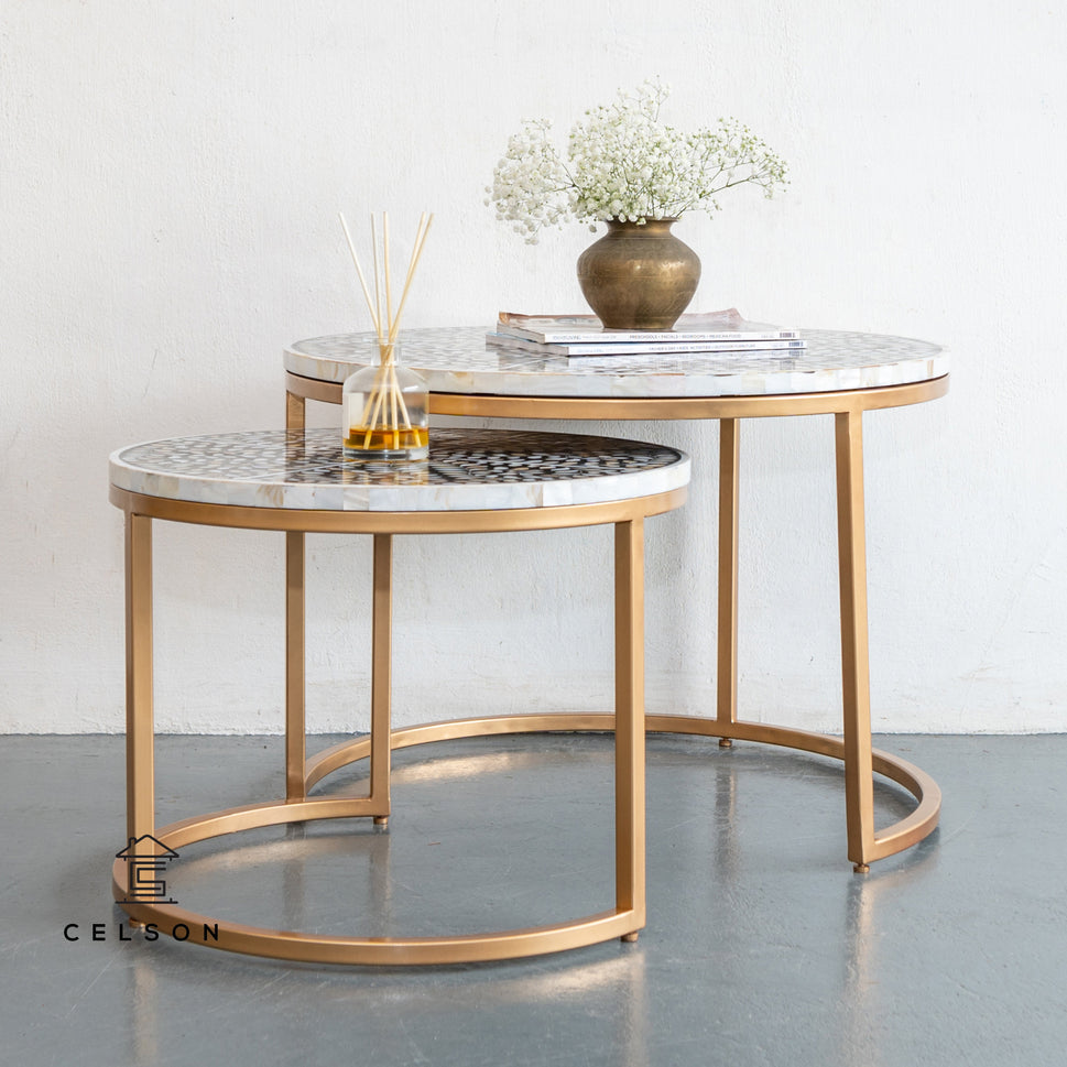 Veronica Mother of Pearl Inlay Nesting Coffee Table