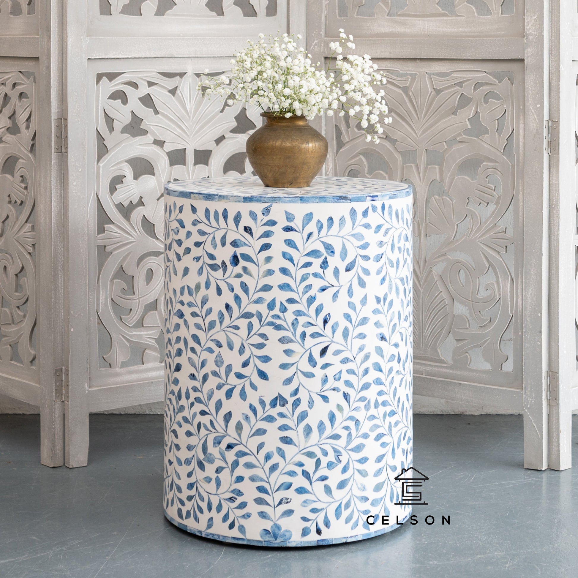 Boris Bone Inlay Stool