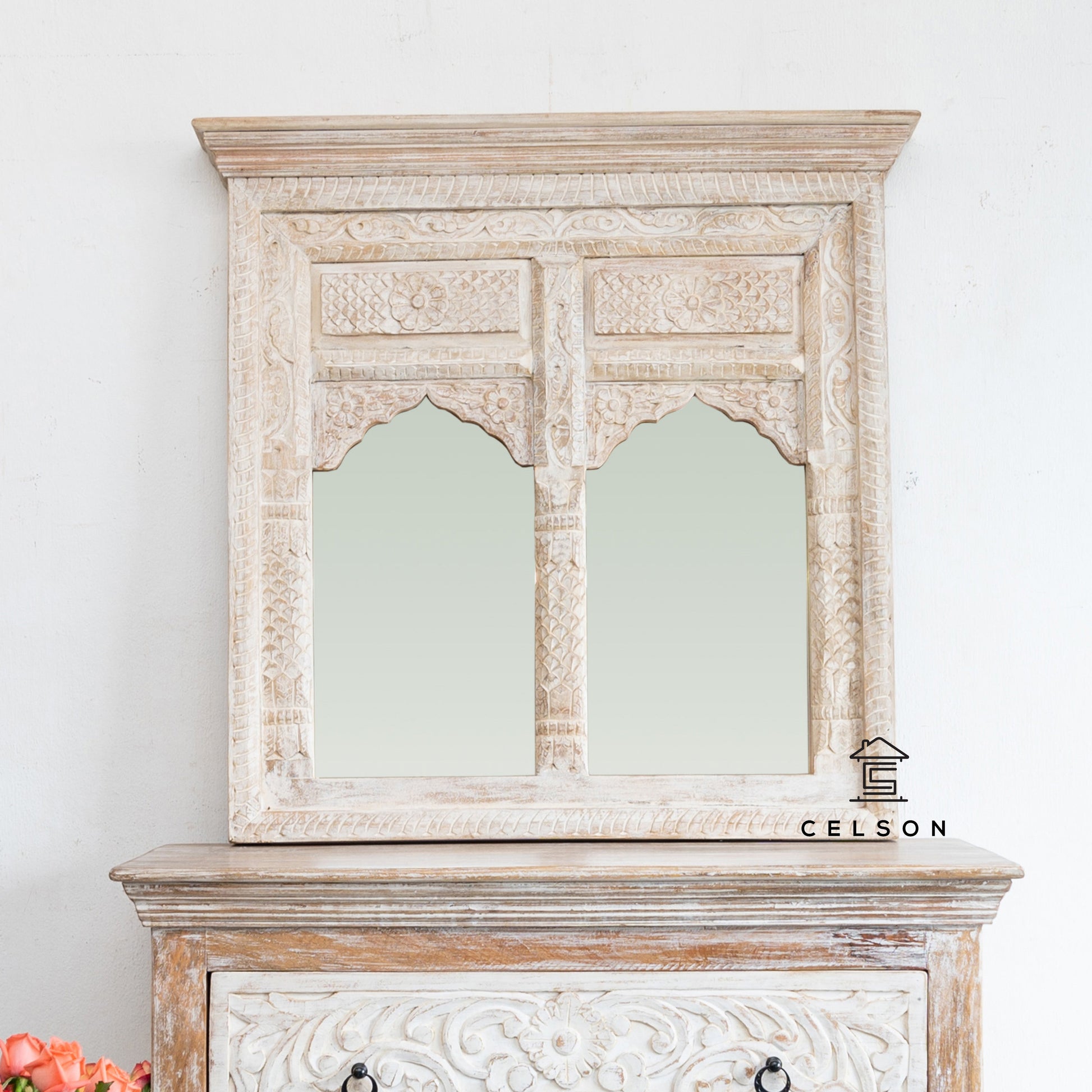 Shiva Hand Carved Mirror