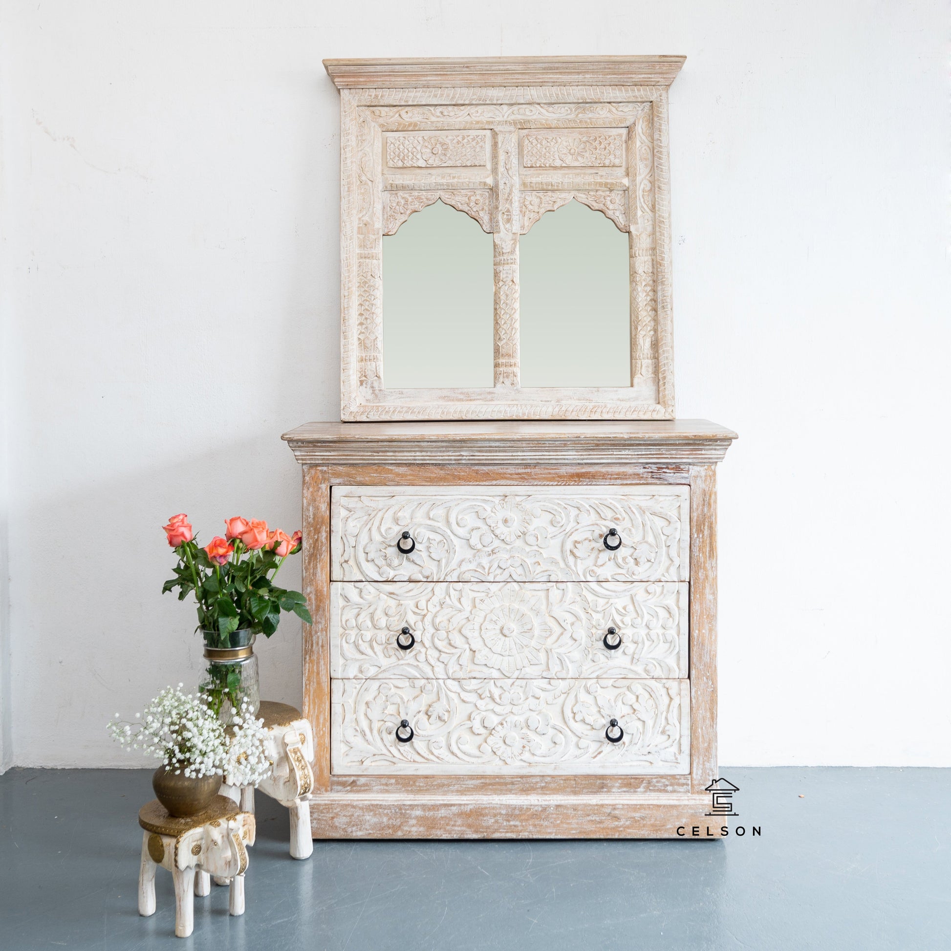 Shiva Hand Carved Mirror