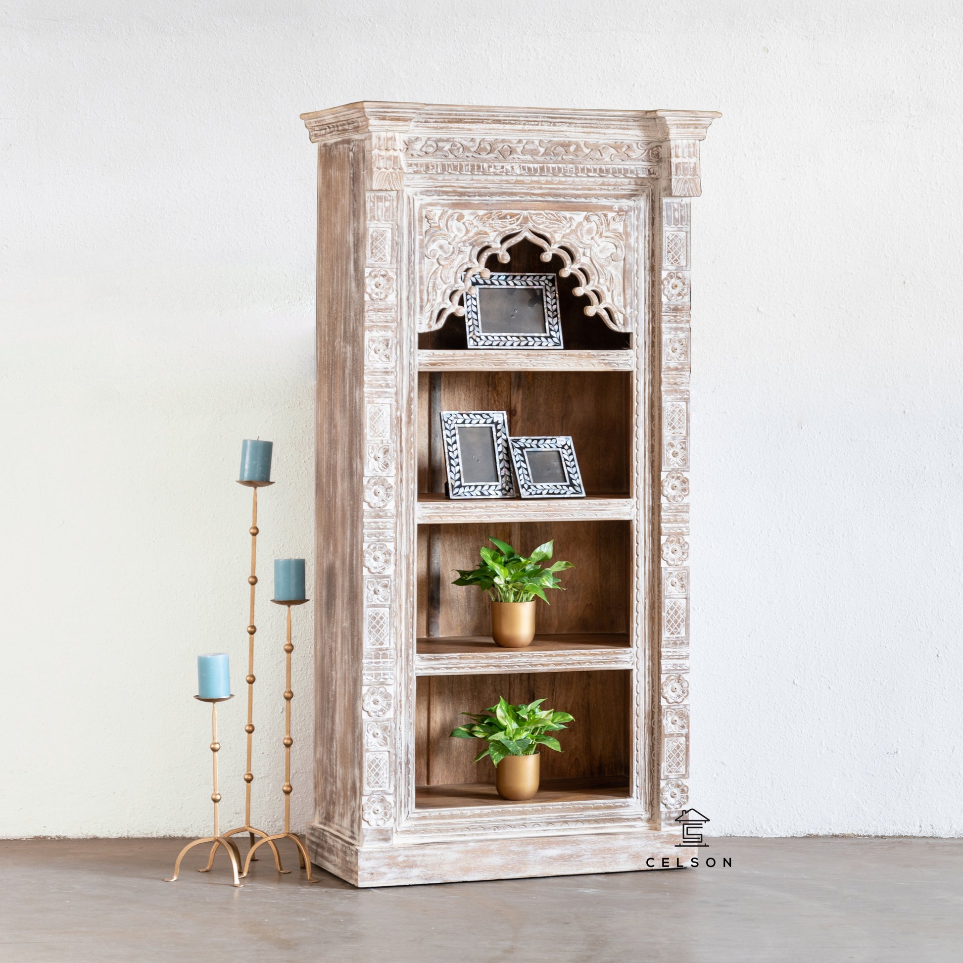 Evan Carved Bookshelf