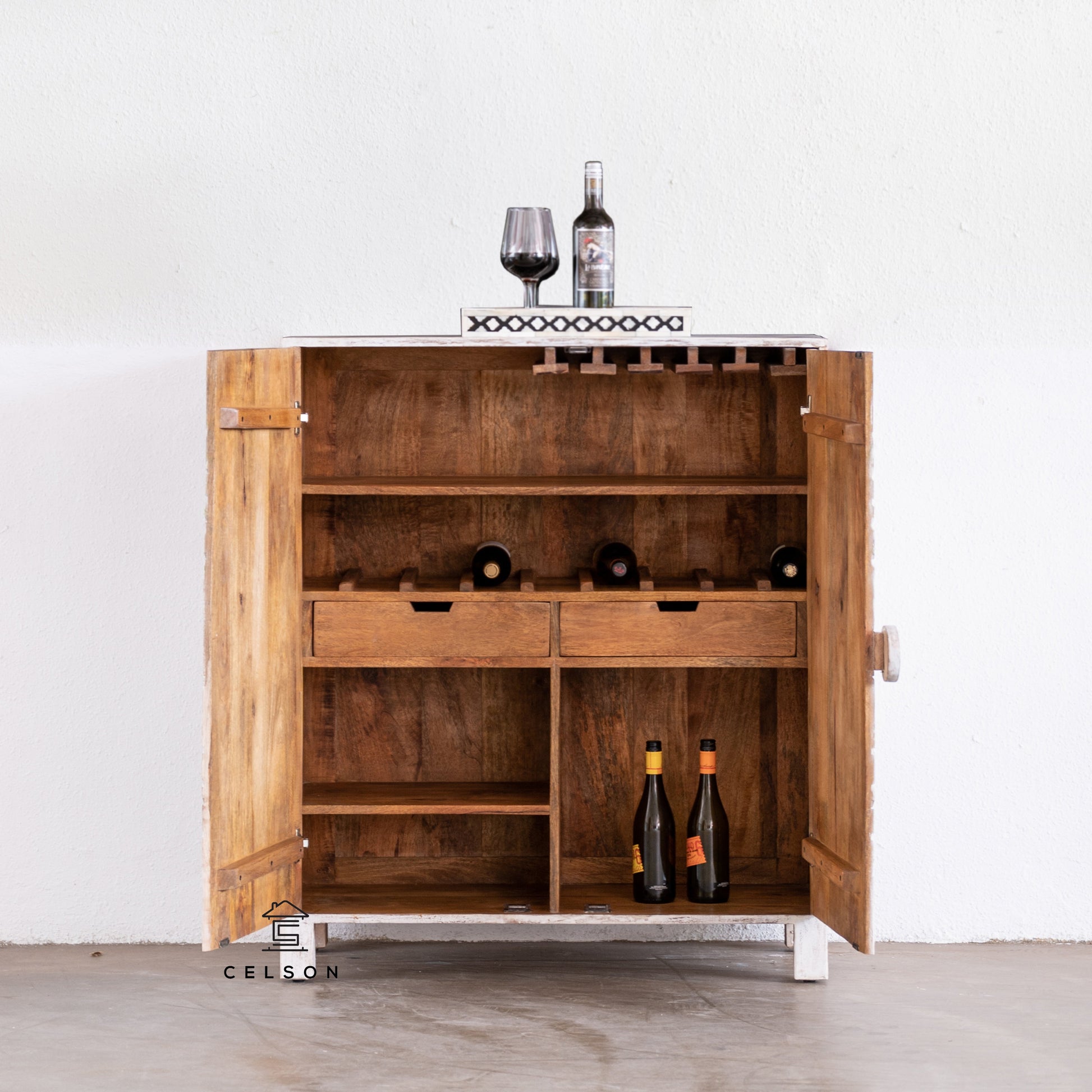 Asbert Wooden Bar Cabinet