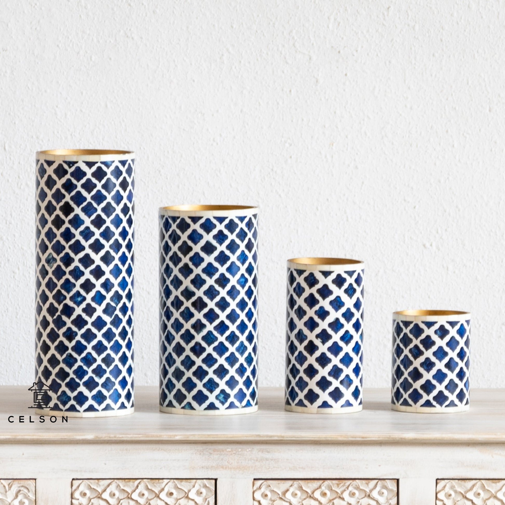 Lilly Bone Inlay Flower Vase