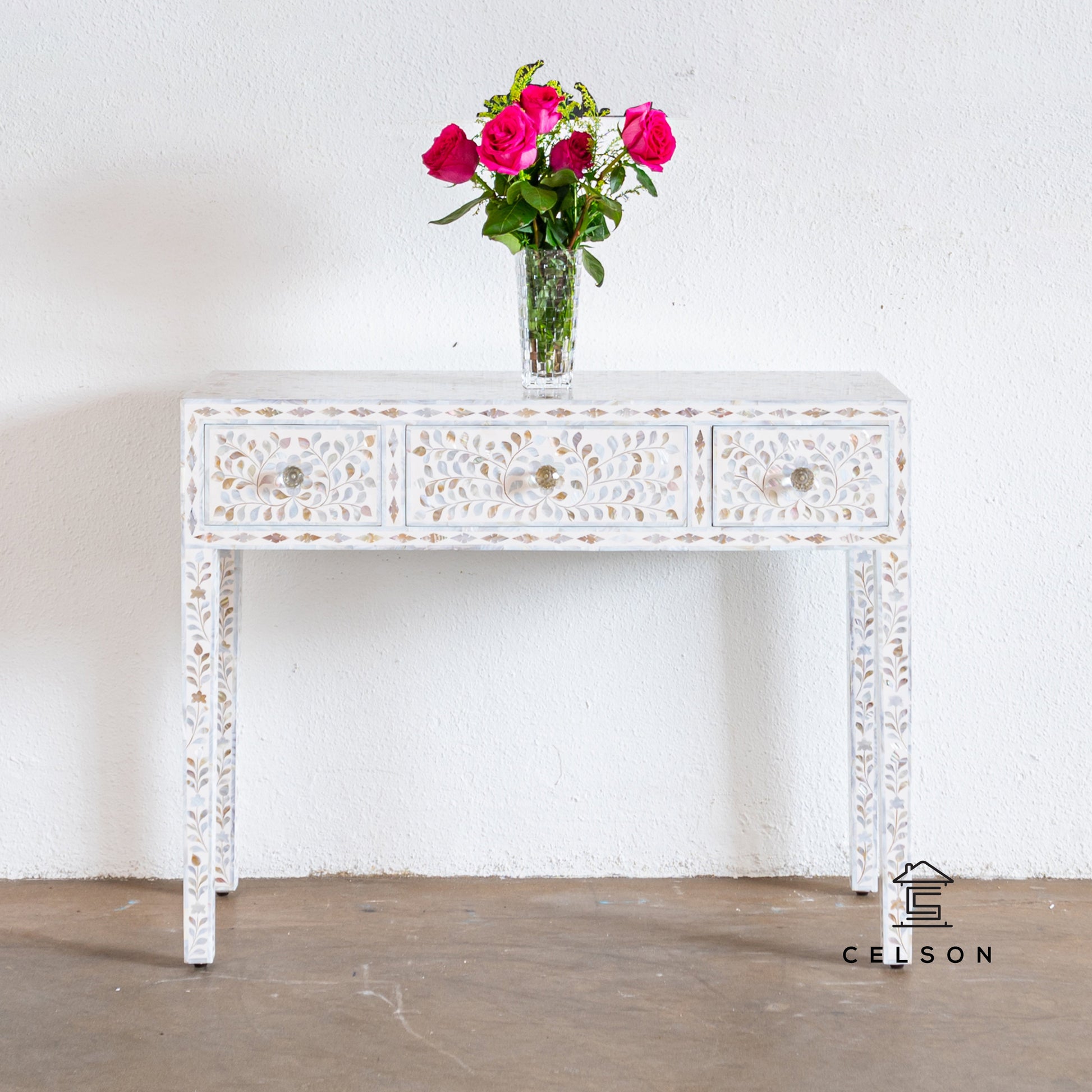Ivy Mother of Pearl Inlay Console Table