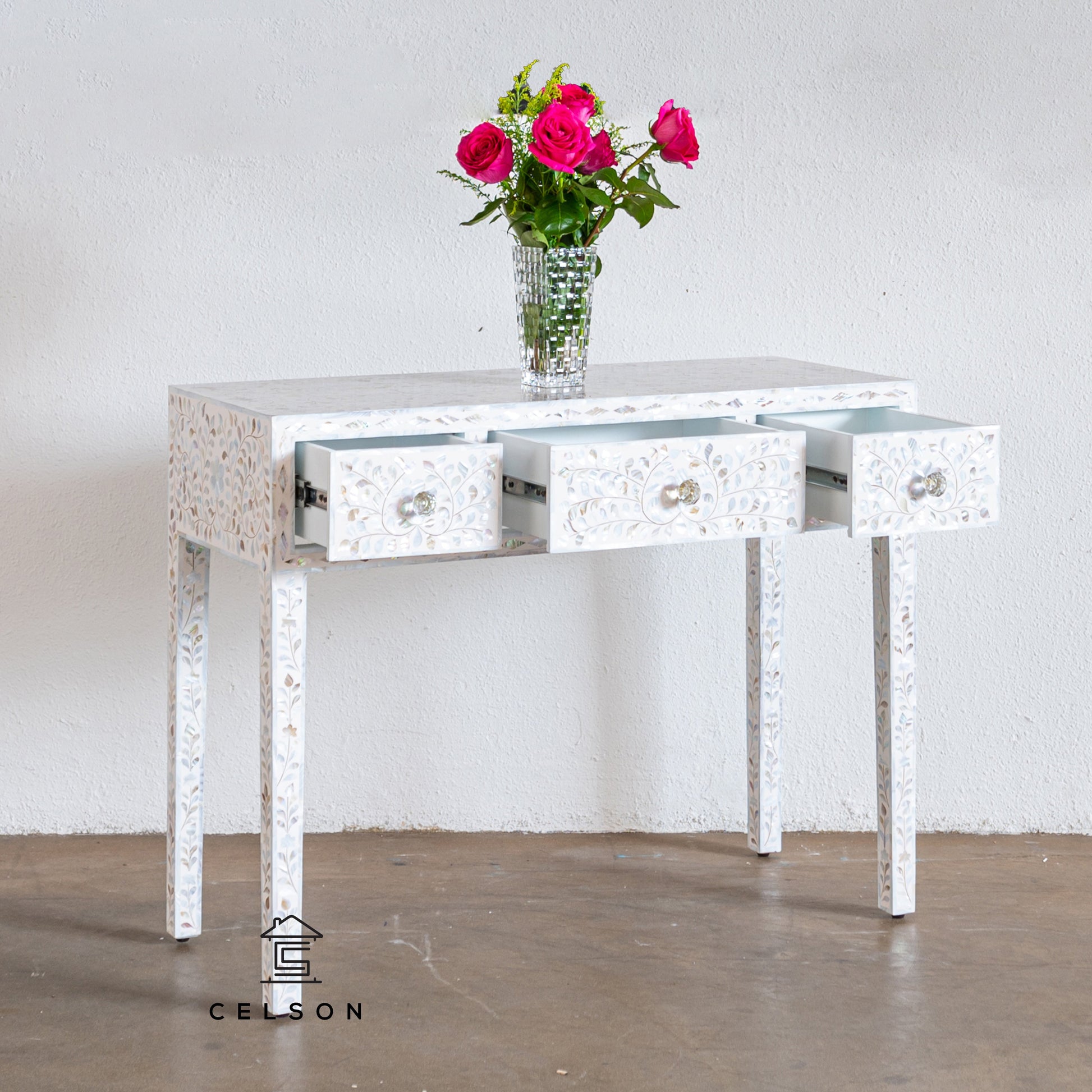 Ivy Mother of Pearl Inlay Console Table