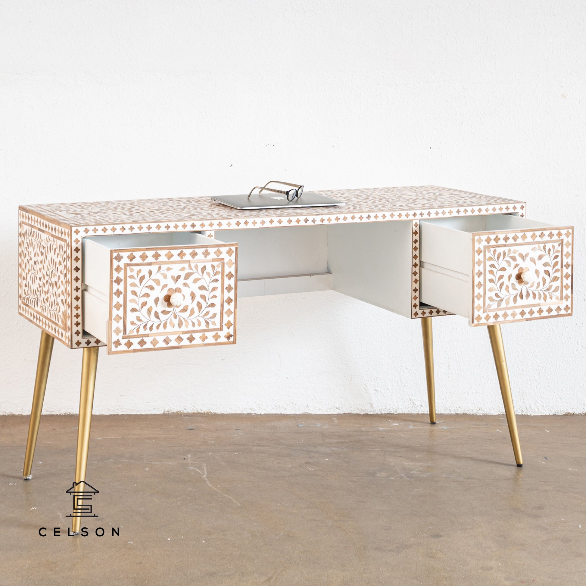 Sarah Hand Carved Wooden Study Table