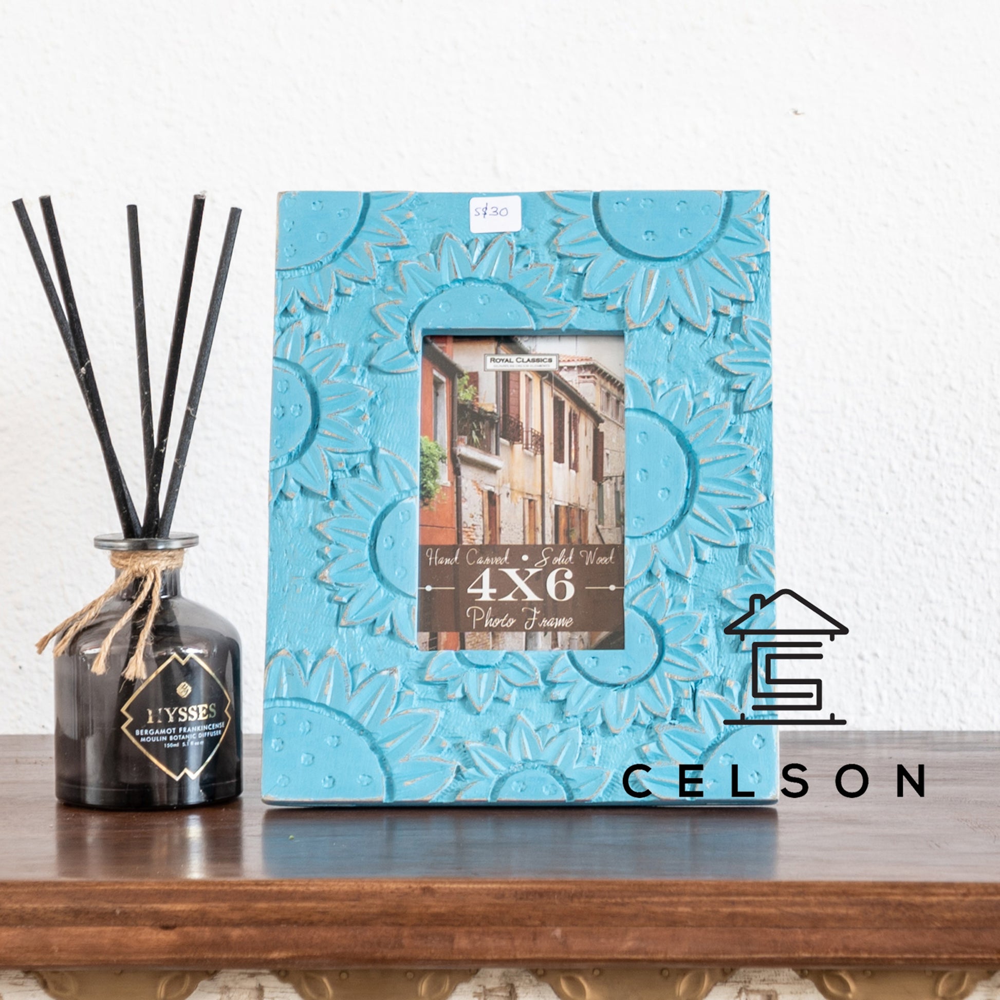 Sun Wooden Hand Carved Photo Frame