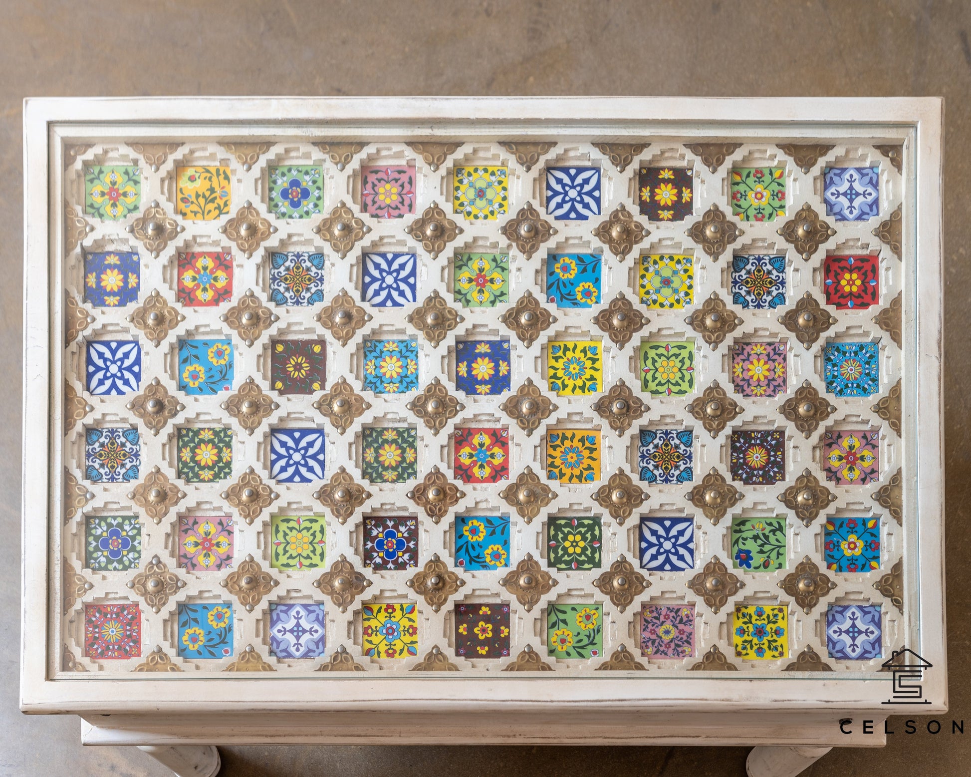 Sai Carved Tile Coffee Table