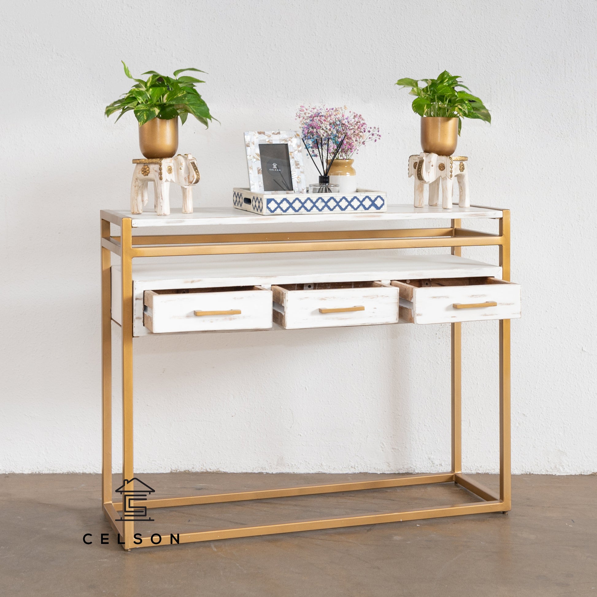 Ashley Carved Wooden Console Table