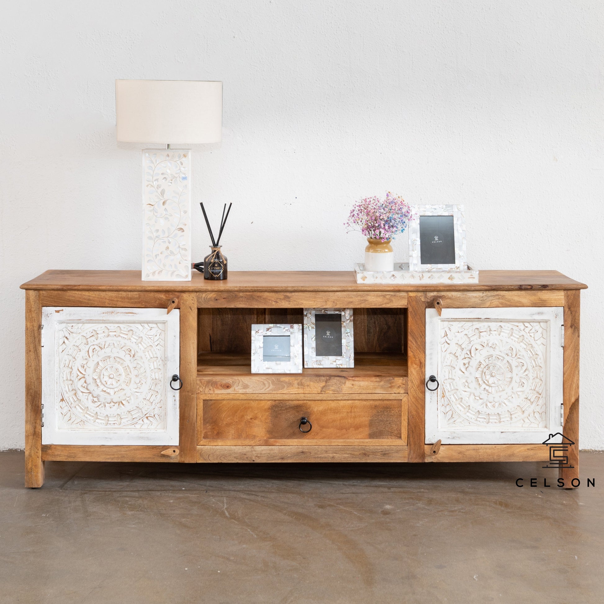 William Hand Carved TV Cabinet