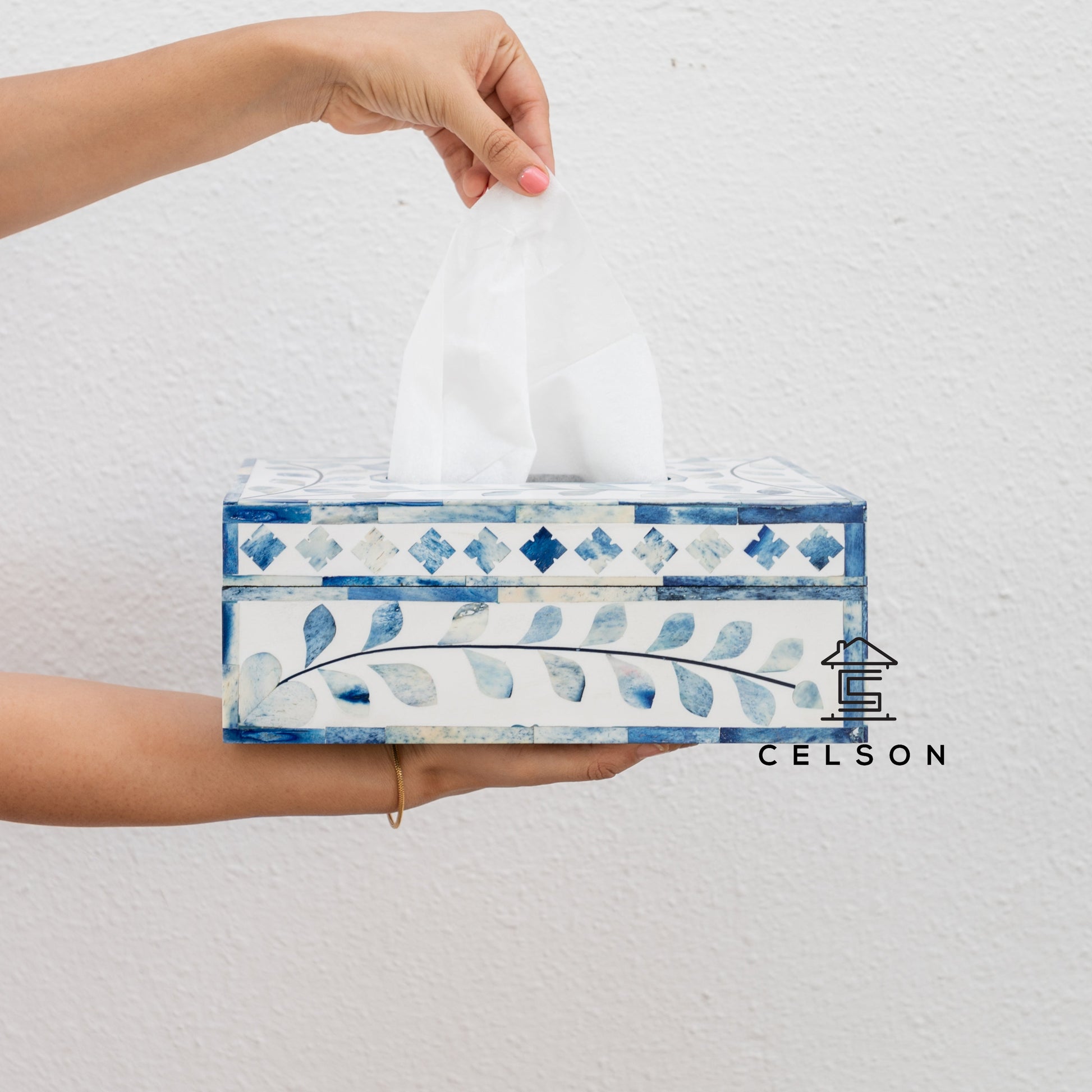 Obie MOP Inlay Tissue Box
