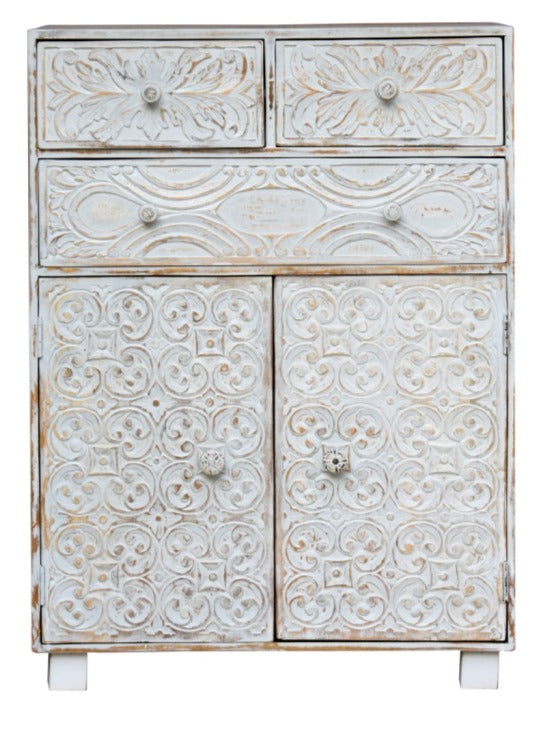 Nora Carved Wooden Chest of Drawer