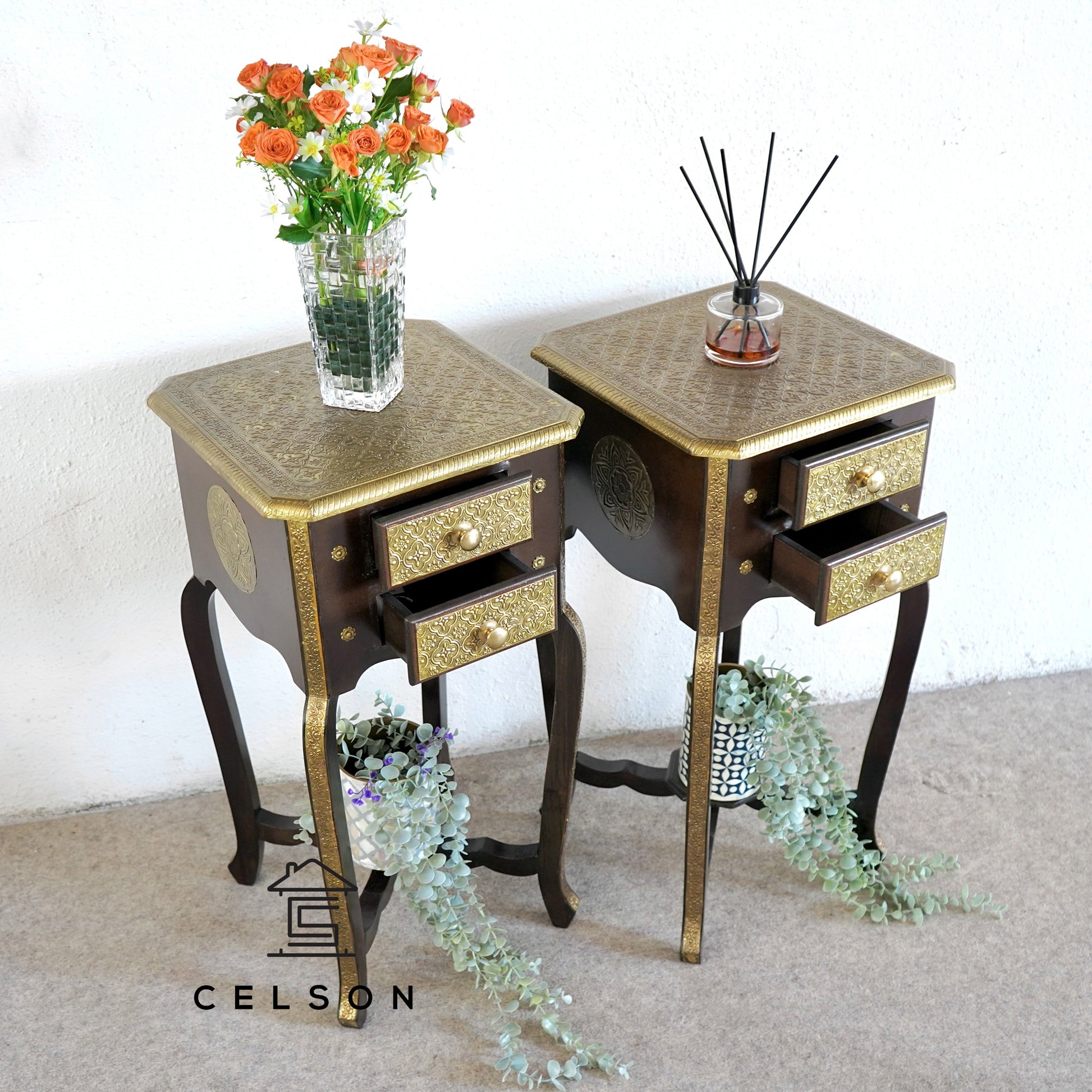 Dino Brass Fitted Side table