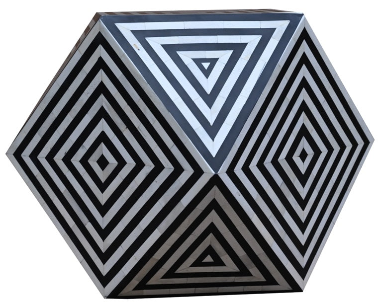 Jodhi Bone Inlay Chevron Side Table