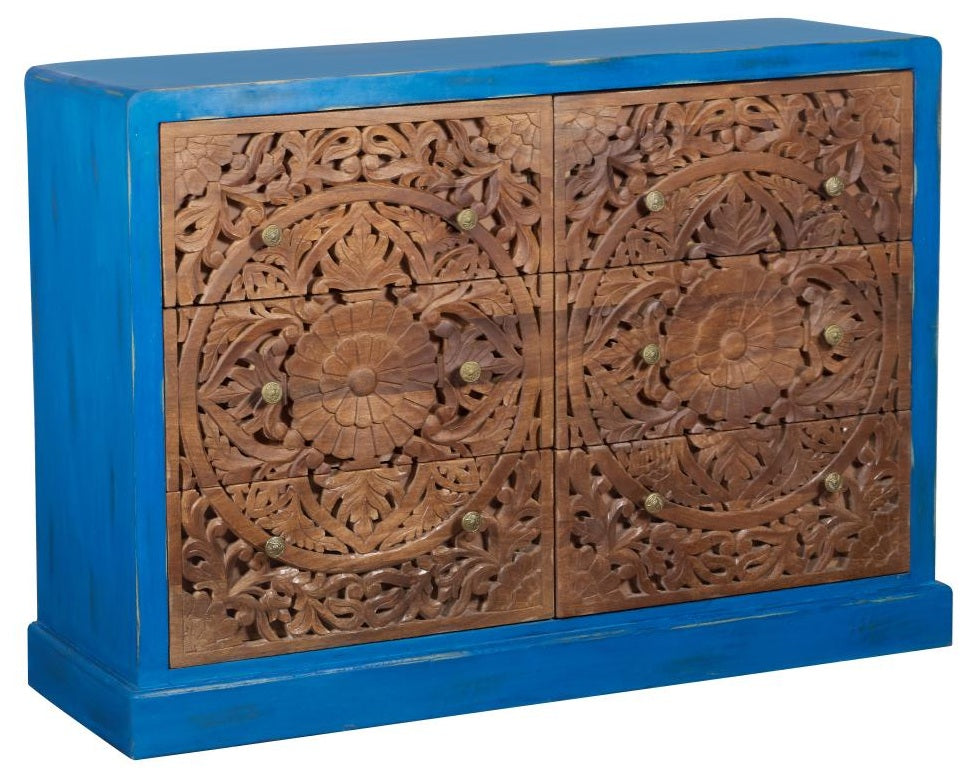 Jovan Hand Carved Indian Wood Dresser