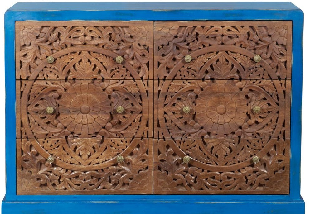 Jovan Hand Carved Indian Wood Dresser