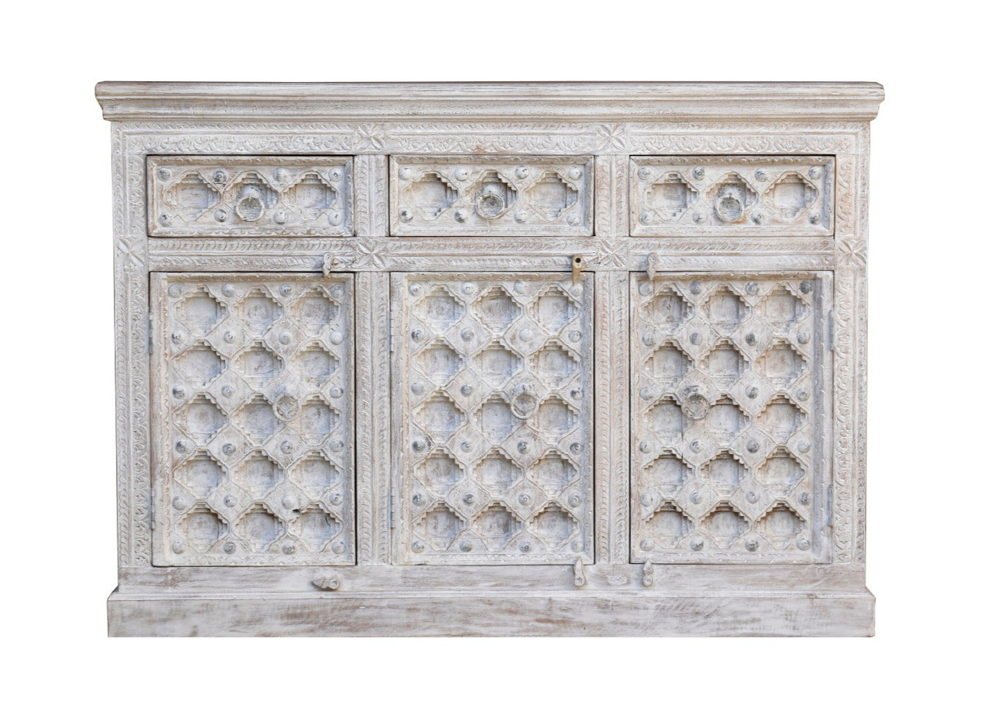 Daisy Hand Carved Wooden Sideboard