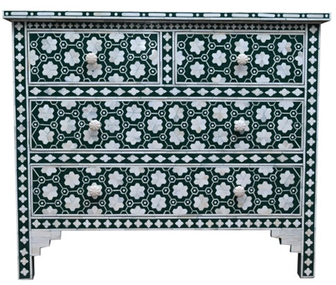 Aaron Bone Inlay Chest and Mirror