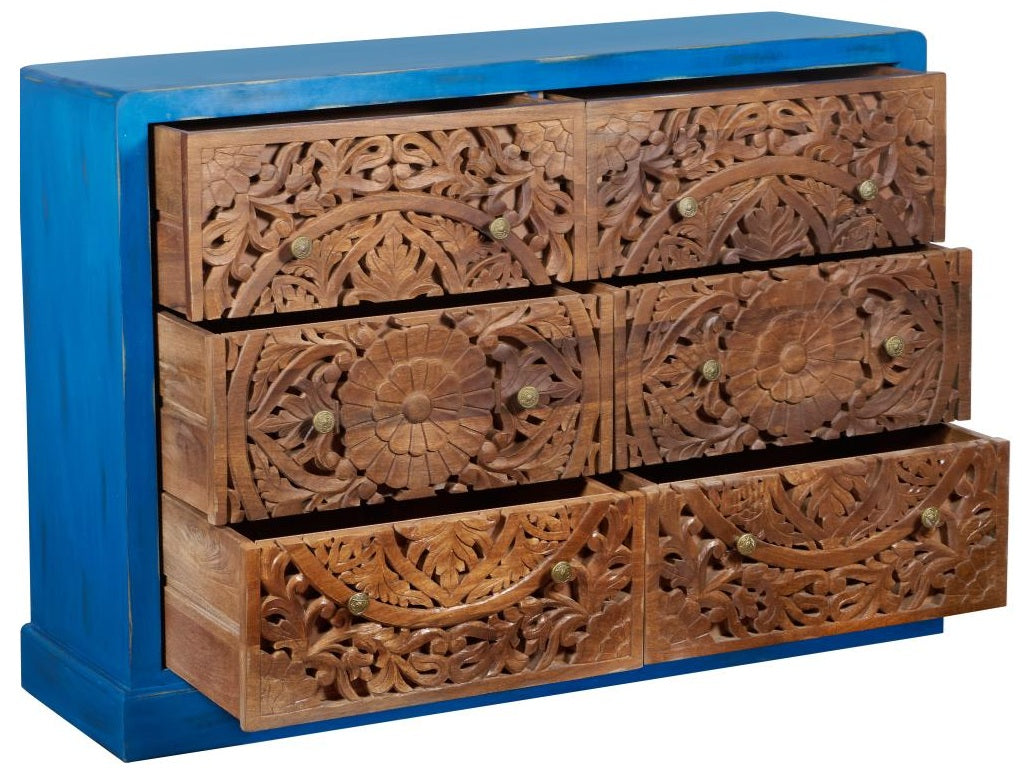 Jovan Hand Carved Indian Wood Dresser