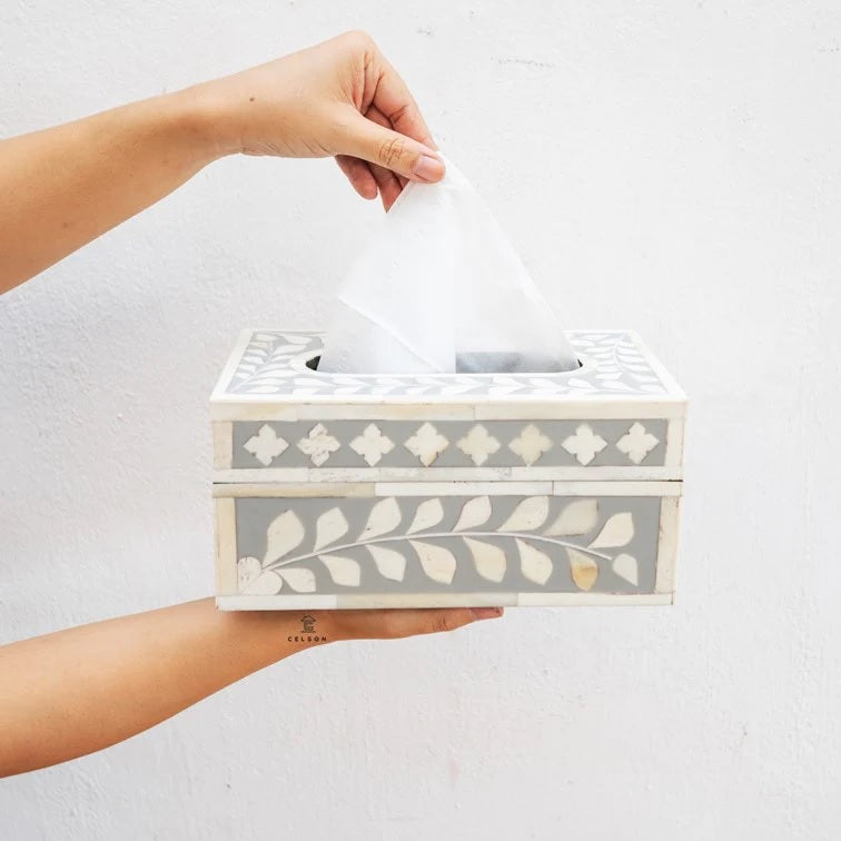 Obie Bone Inlay Tissue Box