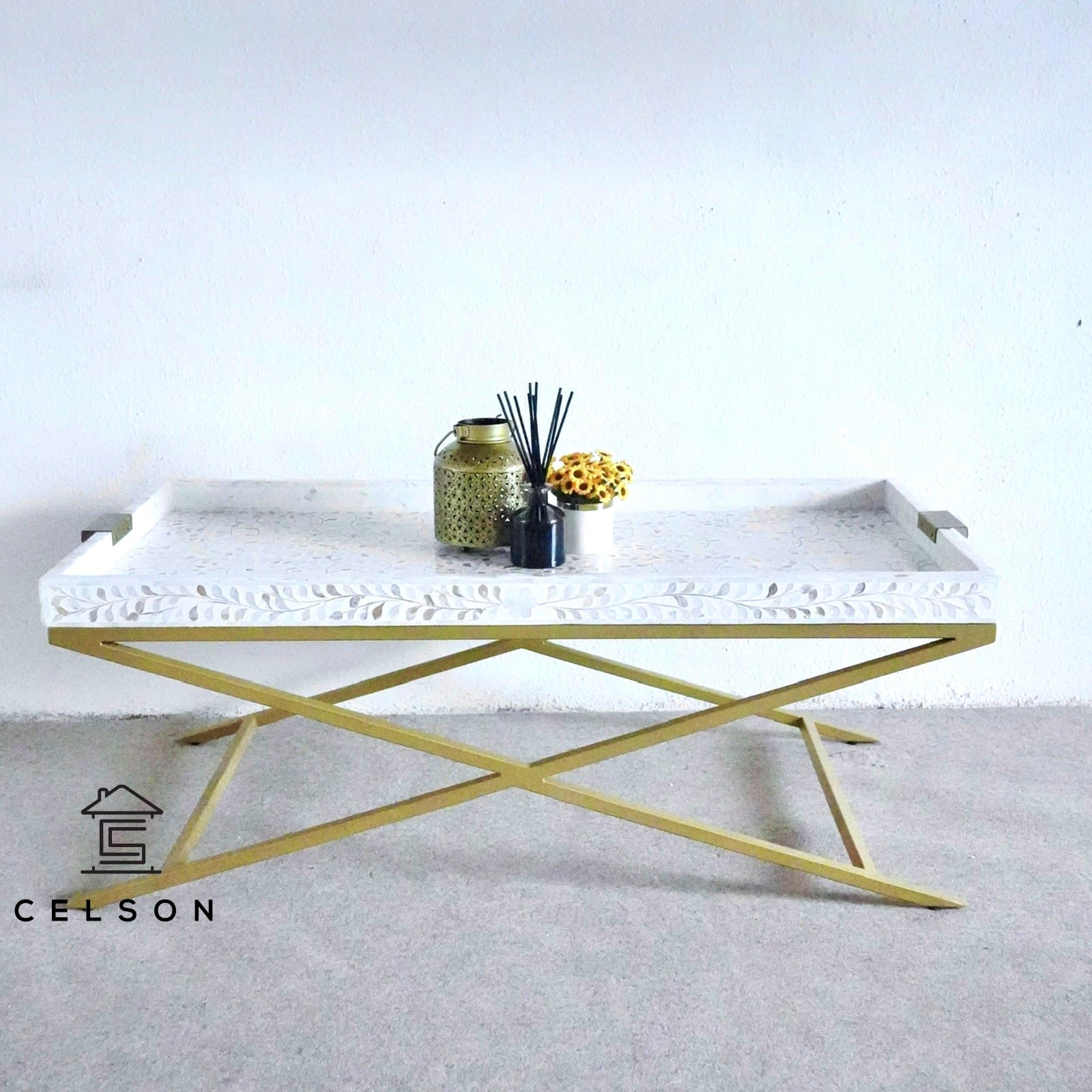 Andy Mother of Pearl Inlay Coffee Table