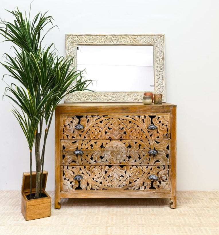 Cheloe Wooden Carved Chest