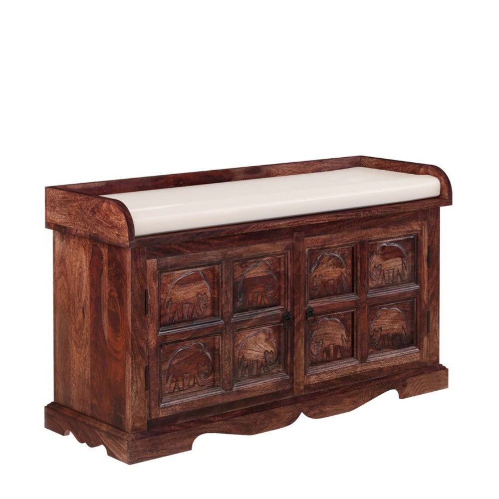 Danielle Hand Carved Wooden Shoe Cabinet