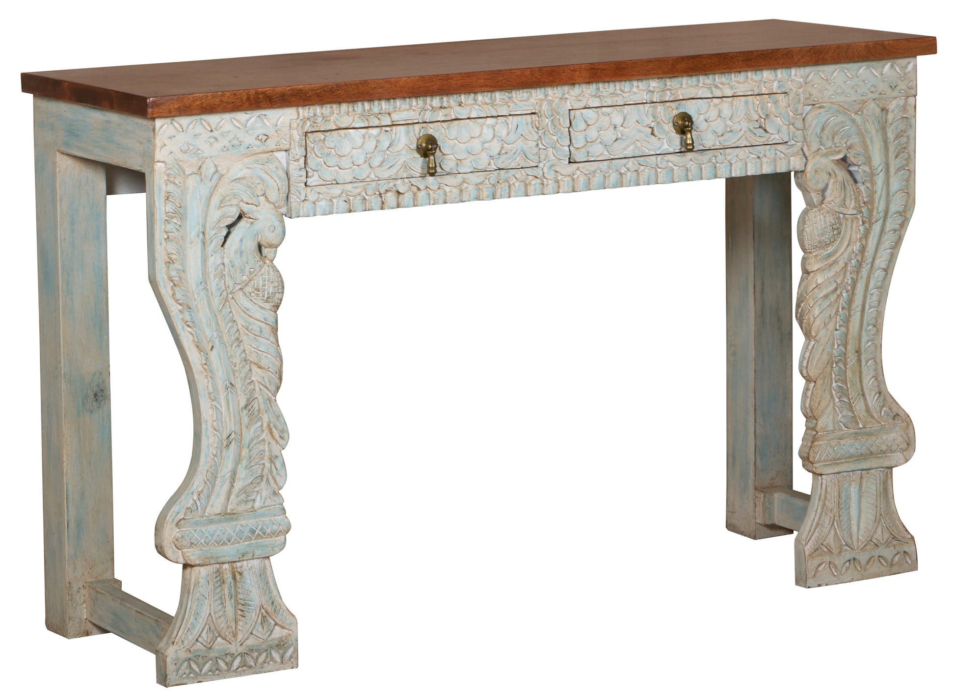 Bitty Wooden Hand Carved Console Table