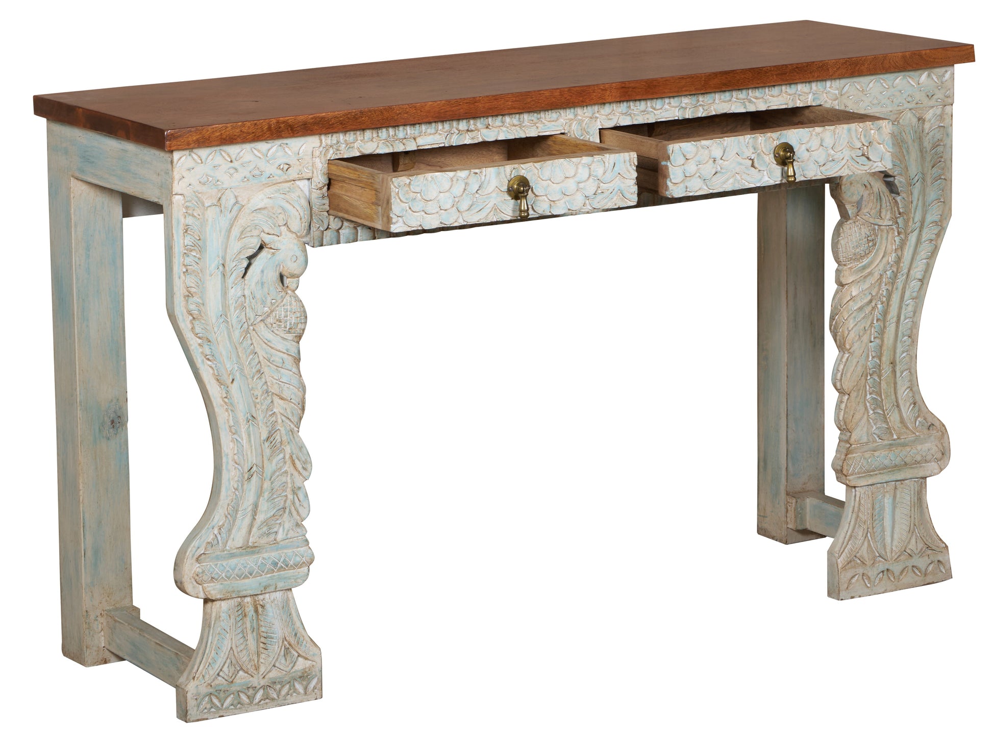 Bitty Wooden Hand Carved Console Table