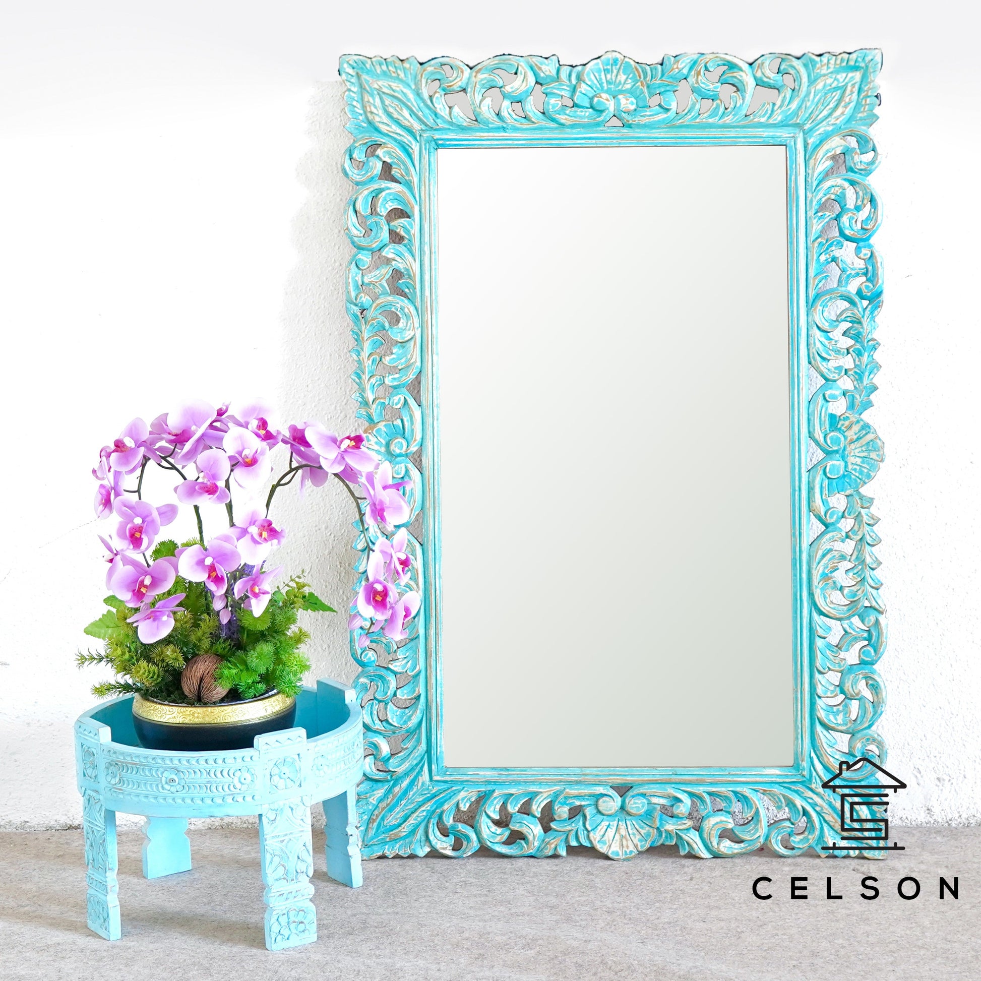 Adeel Wooden Carved Mirror