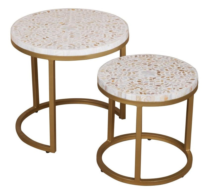 Tia Mother Of Pearl Inlay Nesting Coffee Table