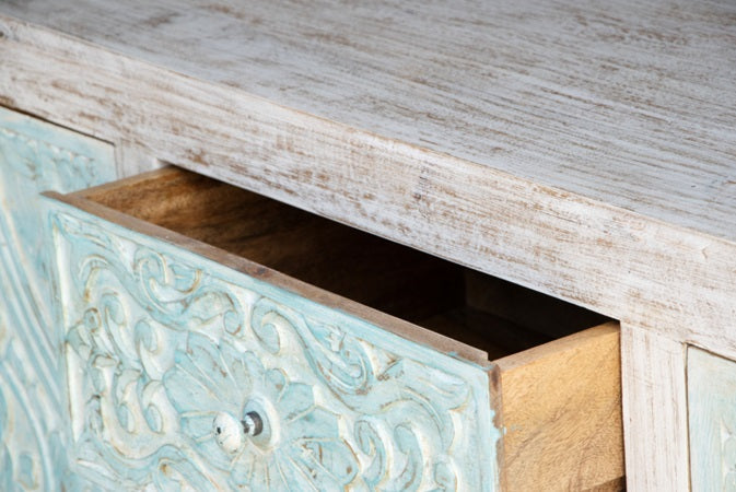 Emma Hand Carved Wooden Side Board