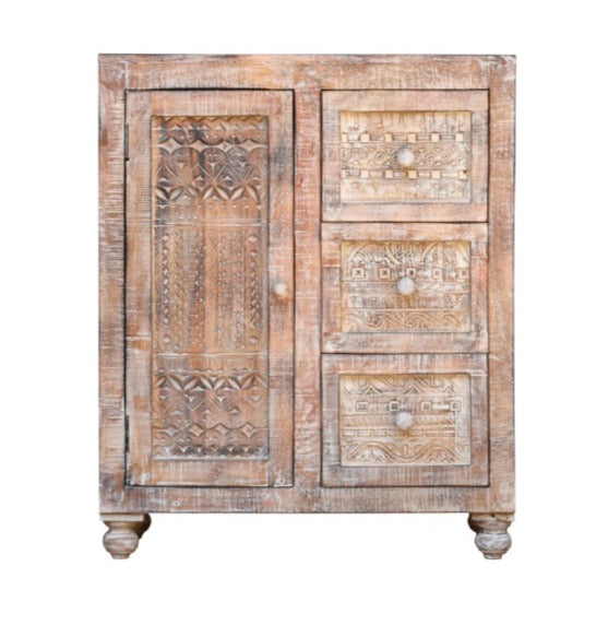 Luka Wooden Carved Chest